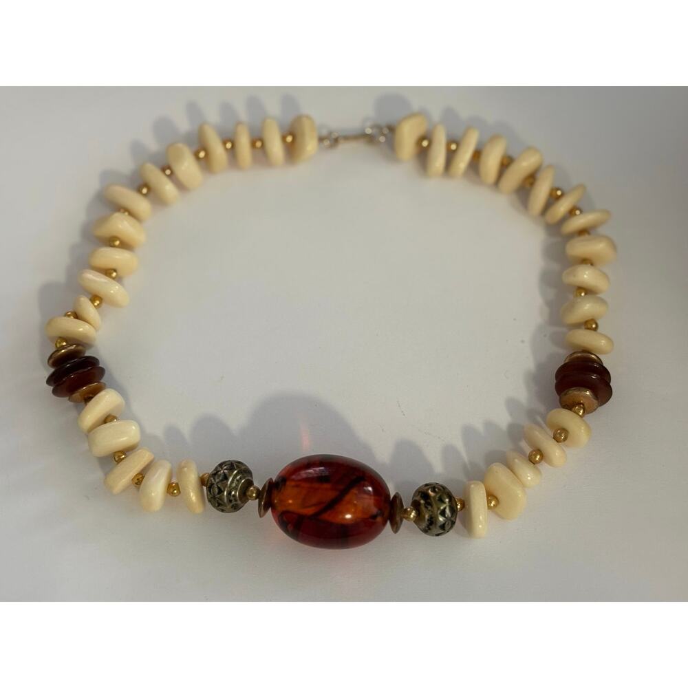 Vintage Dauplaise Faux Amber Ncklace